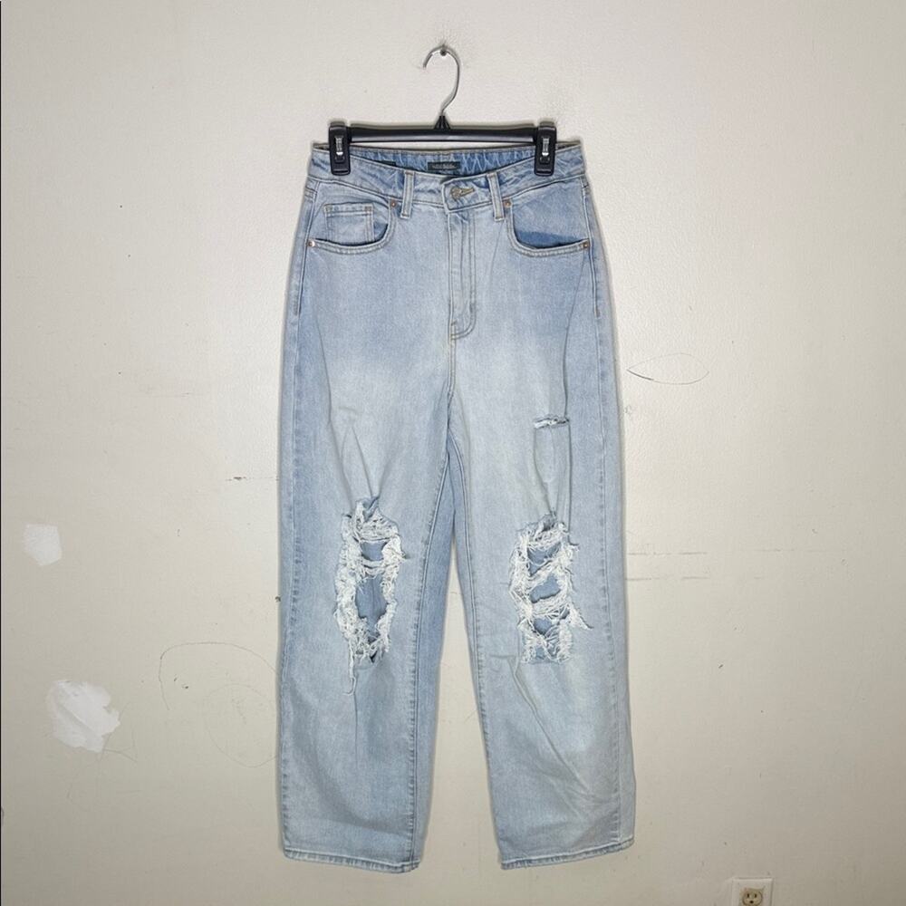 Wild Fable Super High Rise Baggy Jean Light Blue Distressed Jeans Size 4